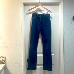 Express Jeans Barely Boot High Rise, dark blue size 8 Long